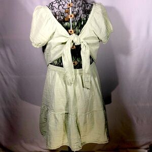 Sexy Jessica Simpson Pale Green Open-Back w/ Bow Dress XL